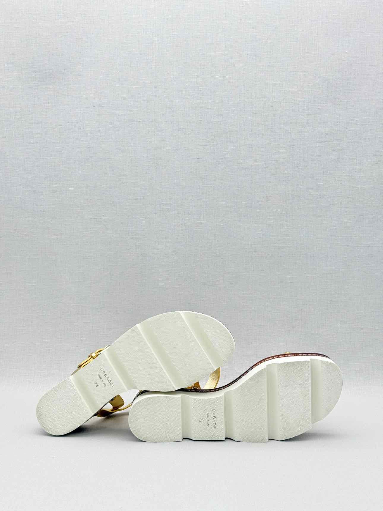 CASADEI Metallic Gold Size EU 37.5 Sandals