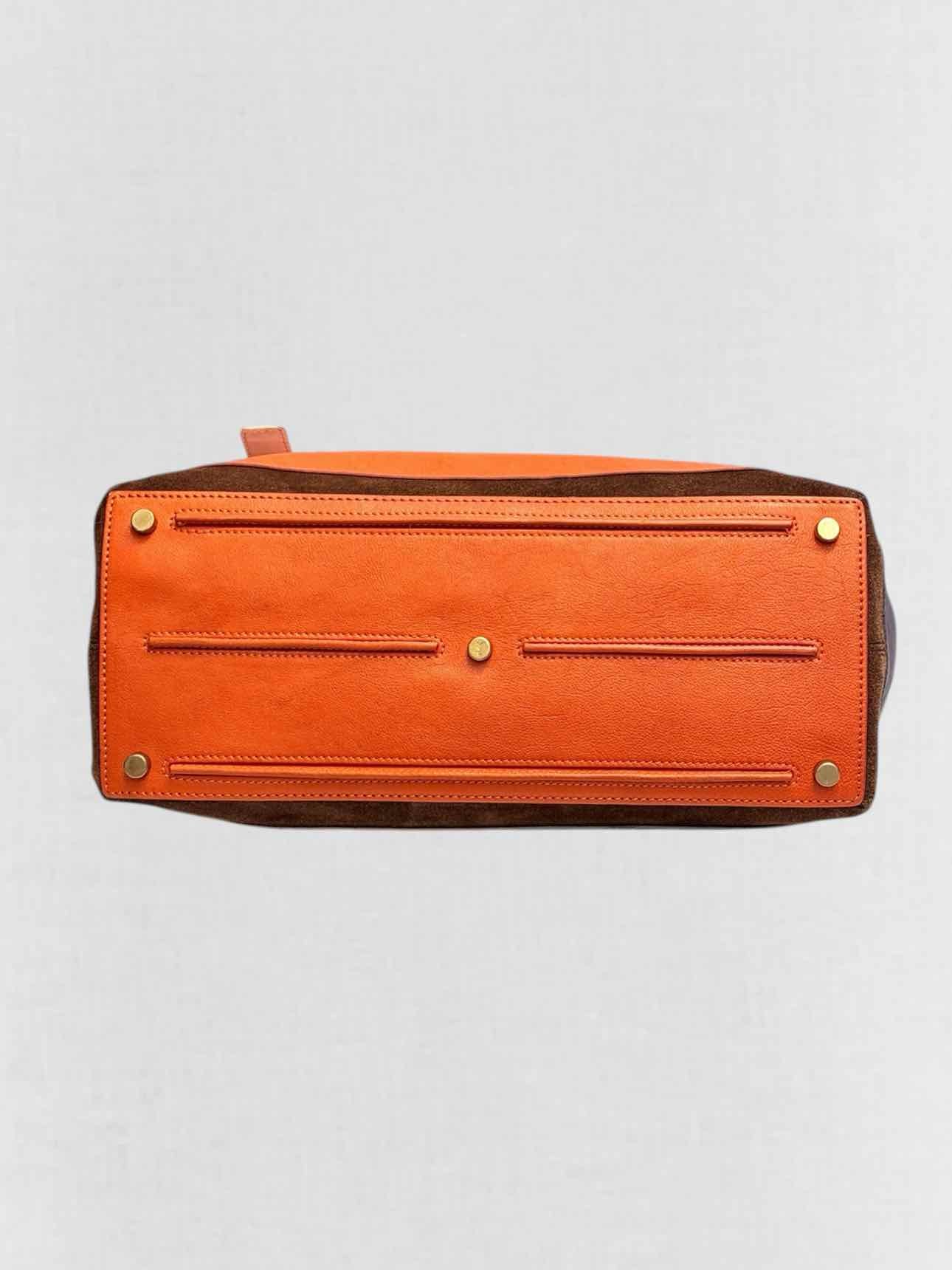 YVES SAINT LAURENT Brown, Orange & Purple Top Handle