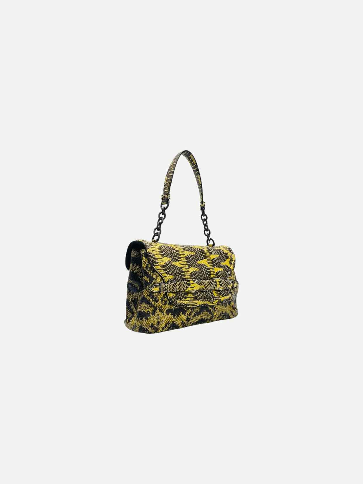 BOTTEGA VENETA Flap Black & Yellow Shoulder Bag