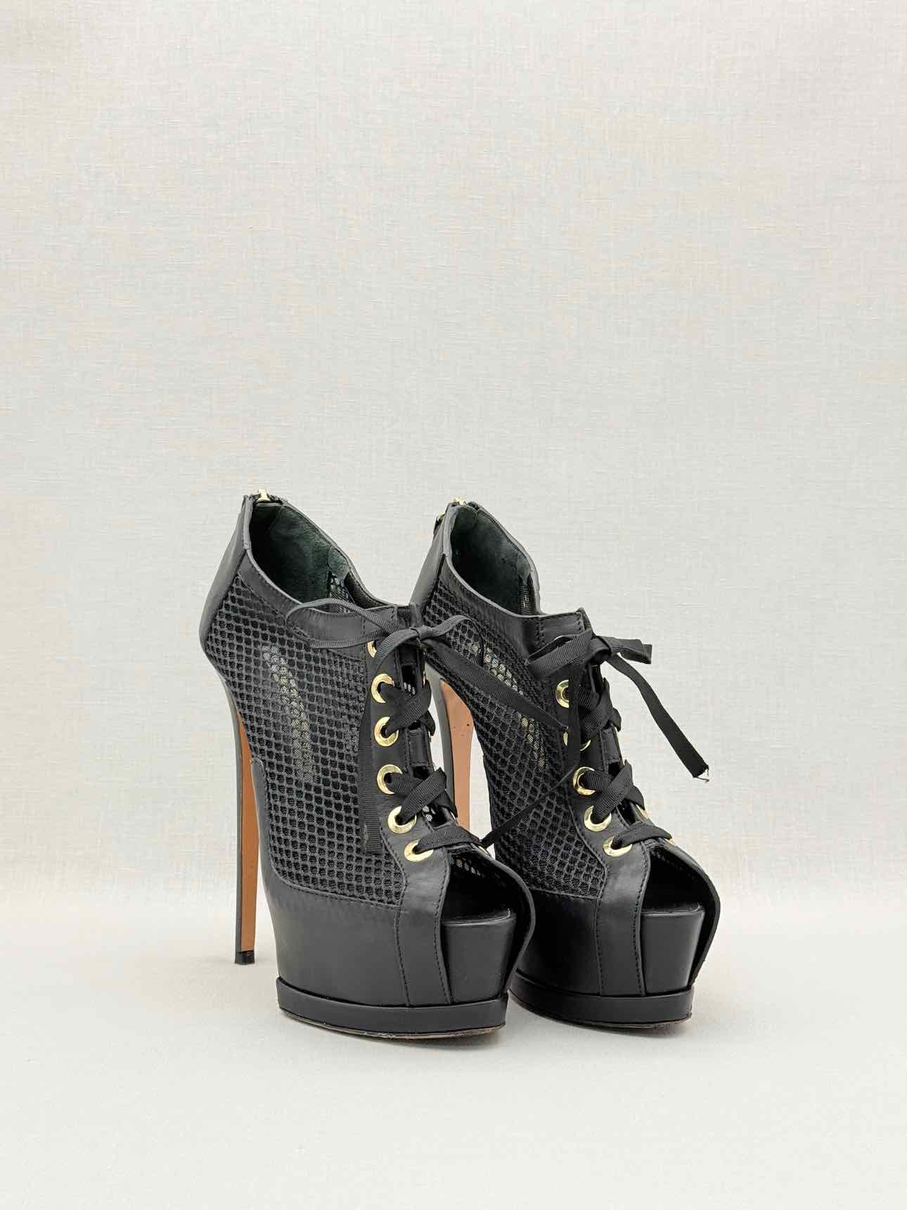 GIANMARCO LORENZI Lace Up Black Size EU 37 Pumps