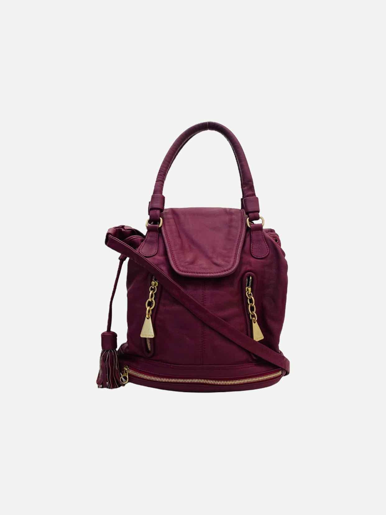 SEE BY CHLOE Zip Detail Burgundy Top Handle