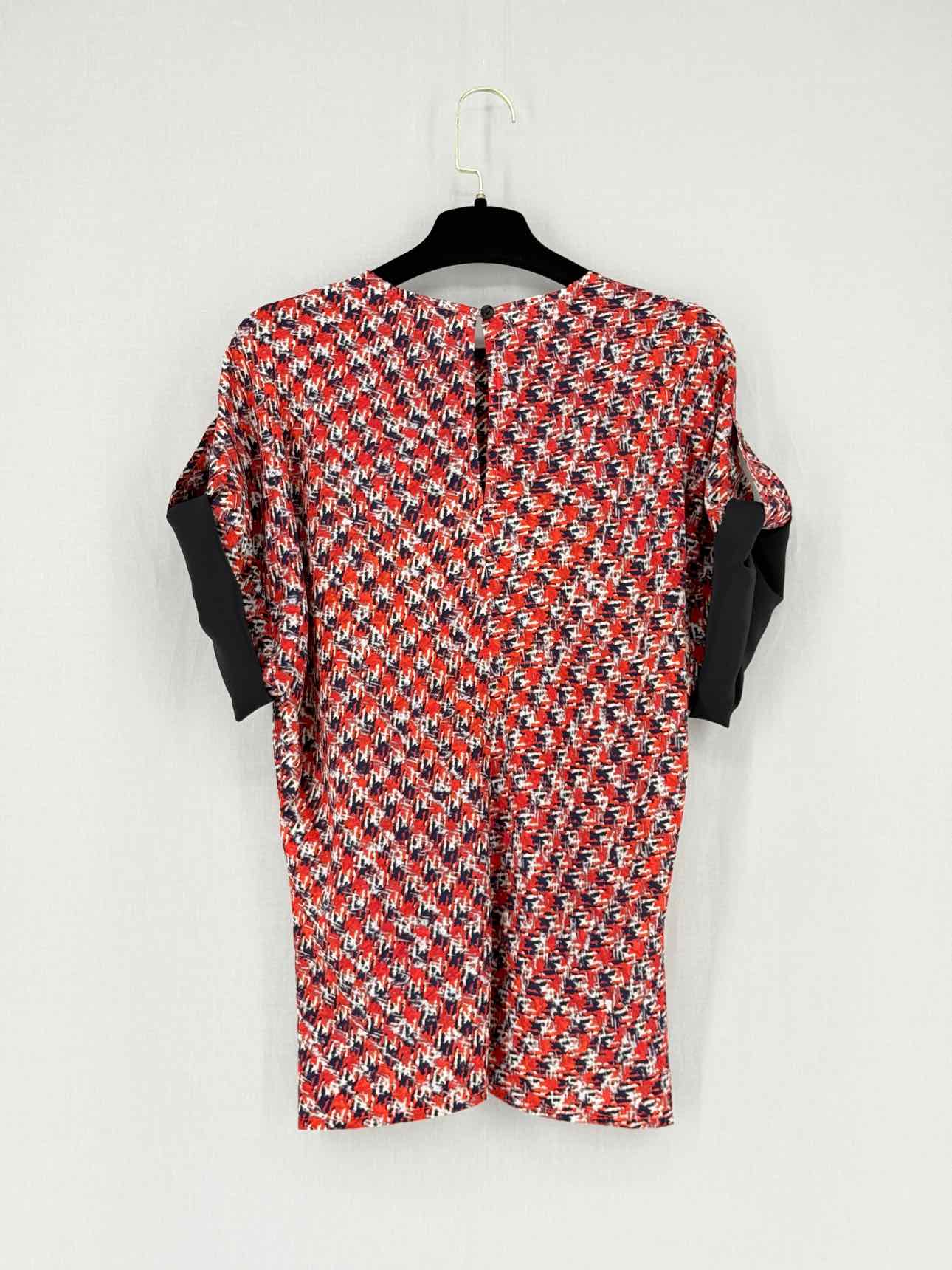 LOUIS VUITTON Red Multicolor Printed Size US 2 Blouse
