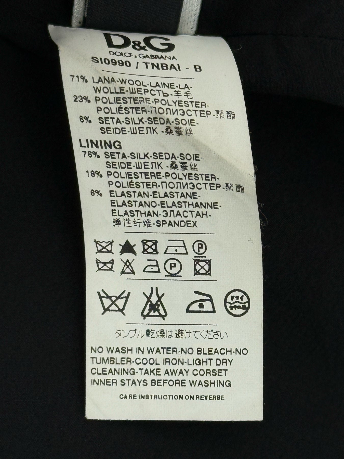 D & G Black Size US 6 Skirt