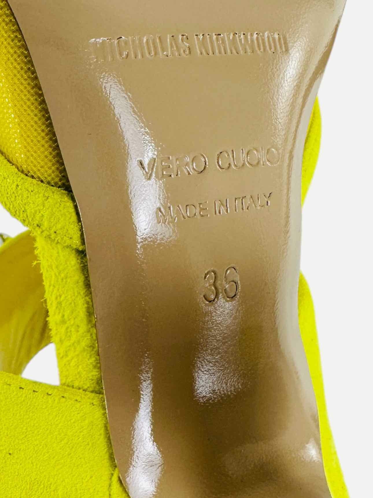 NICHOLAS KIRKWOOD Monstera Neon Yellow Size EU 36 Mules