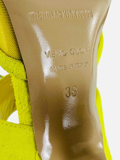 NICHOLAS KIRKWOOD Monstera Neon Yellow Size EU 36 Mules