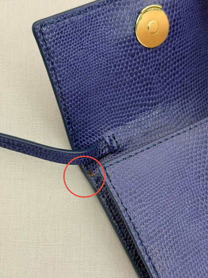 JACQUEMUS Mini Le Bello Blue Lizard Embossed Crossbody