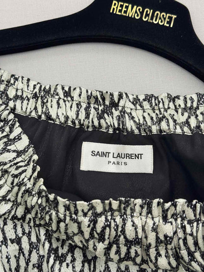 SAINT LAURENT Black & White Size US 4 Short Dress