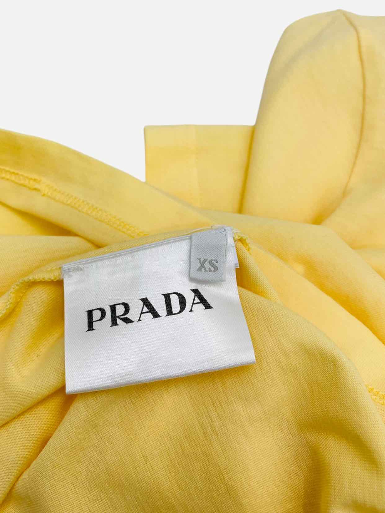 PRADA Round Neck Yellow Size XSmall T-shirt
