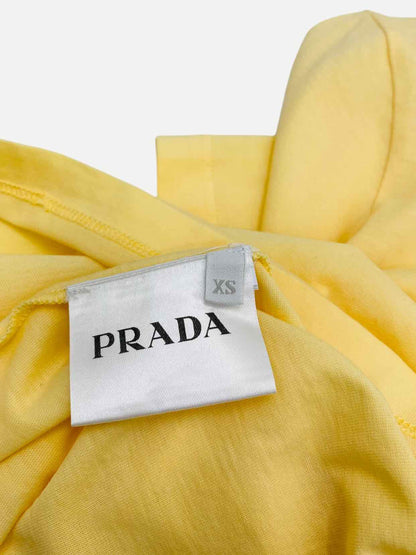 PRADA Round Neck Yellow Size XSmall T-shirt