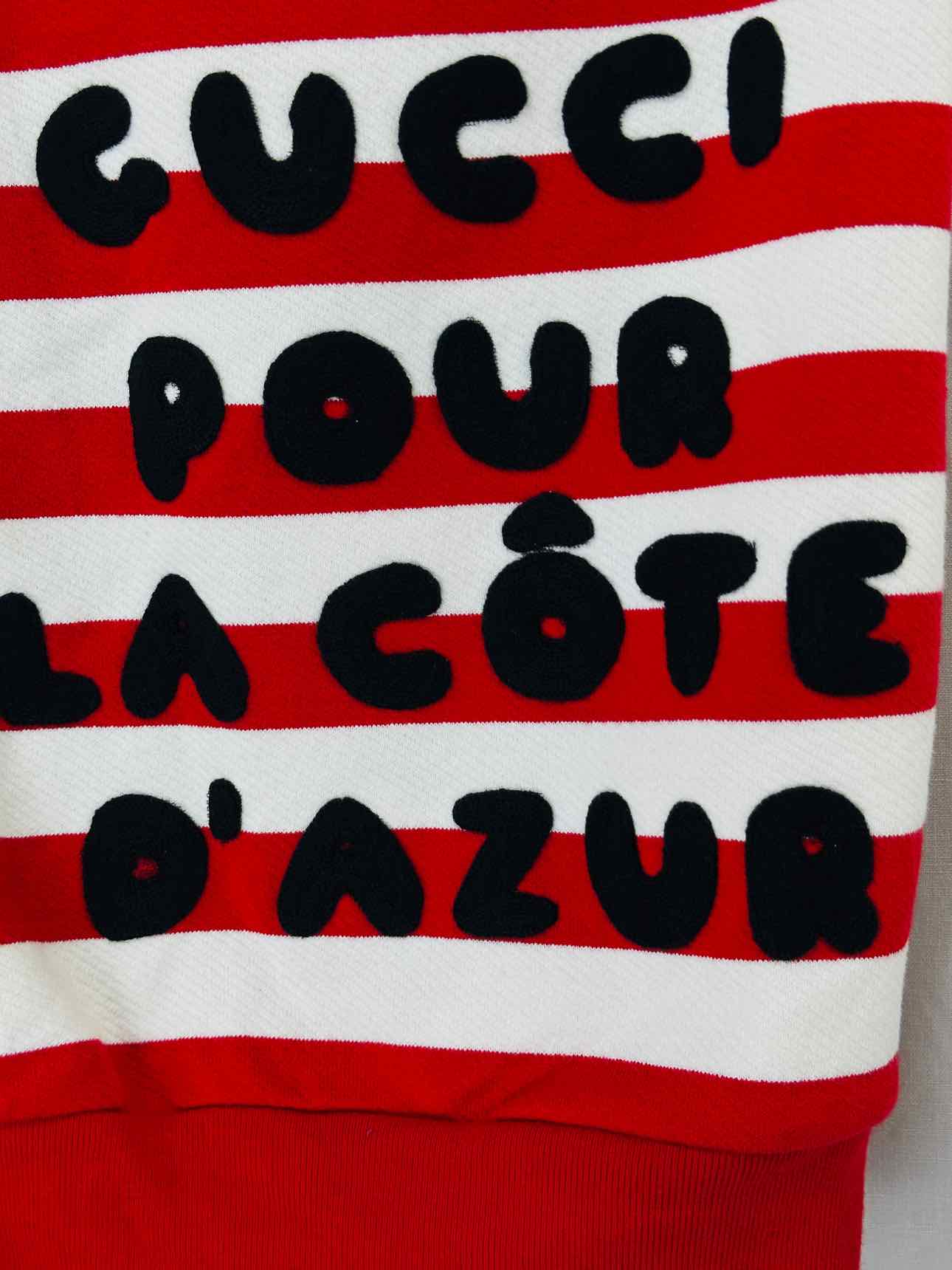 GUCCI Red & White Striped Size Small Cardigan