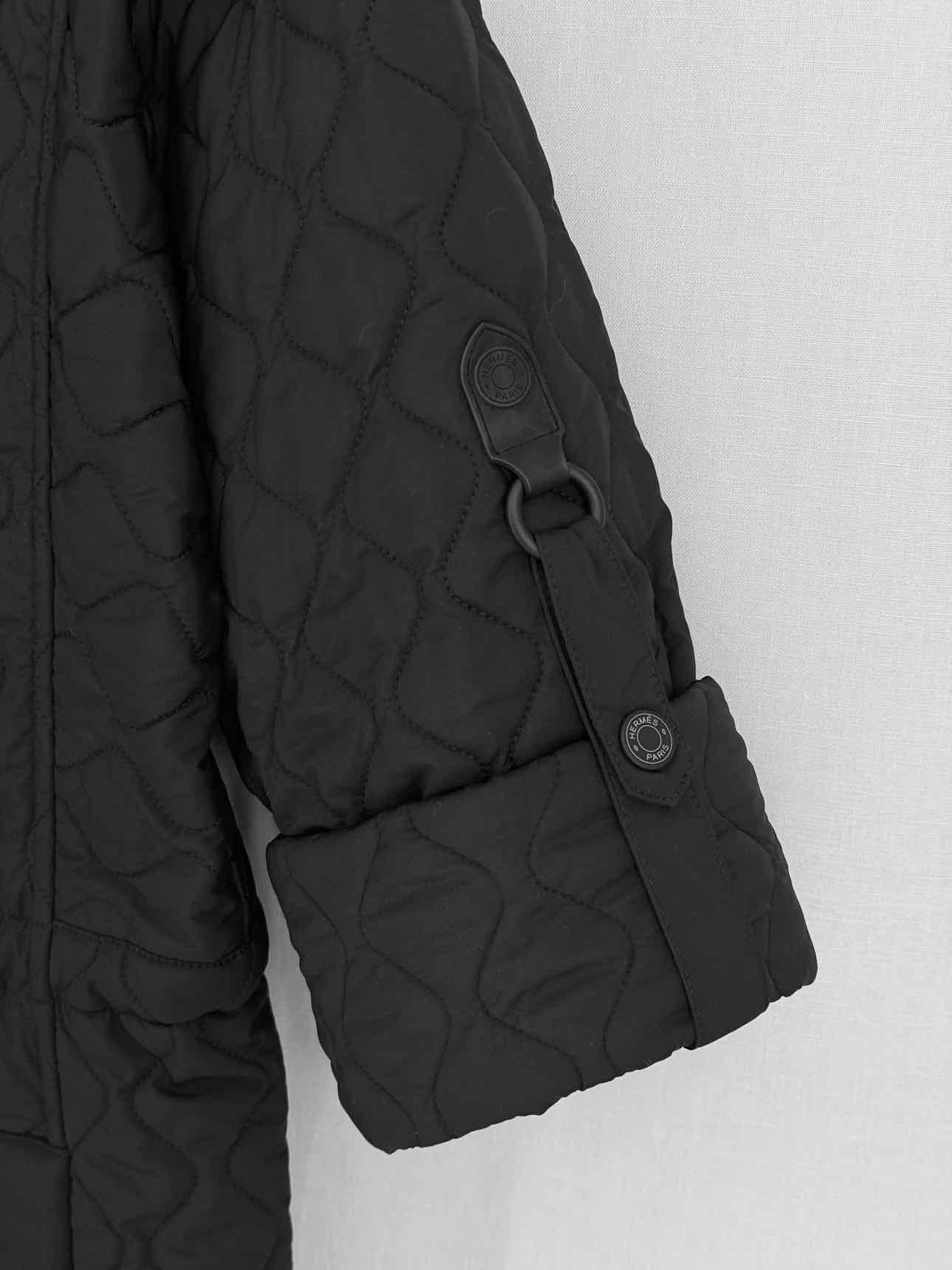 HERMES Black Quilted Size US 2 Coat