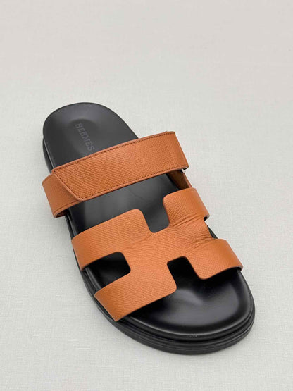 HERMES Chypre Natural Size EU 38.5 Sandals