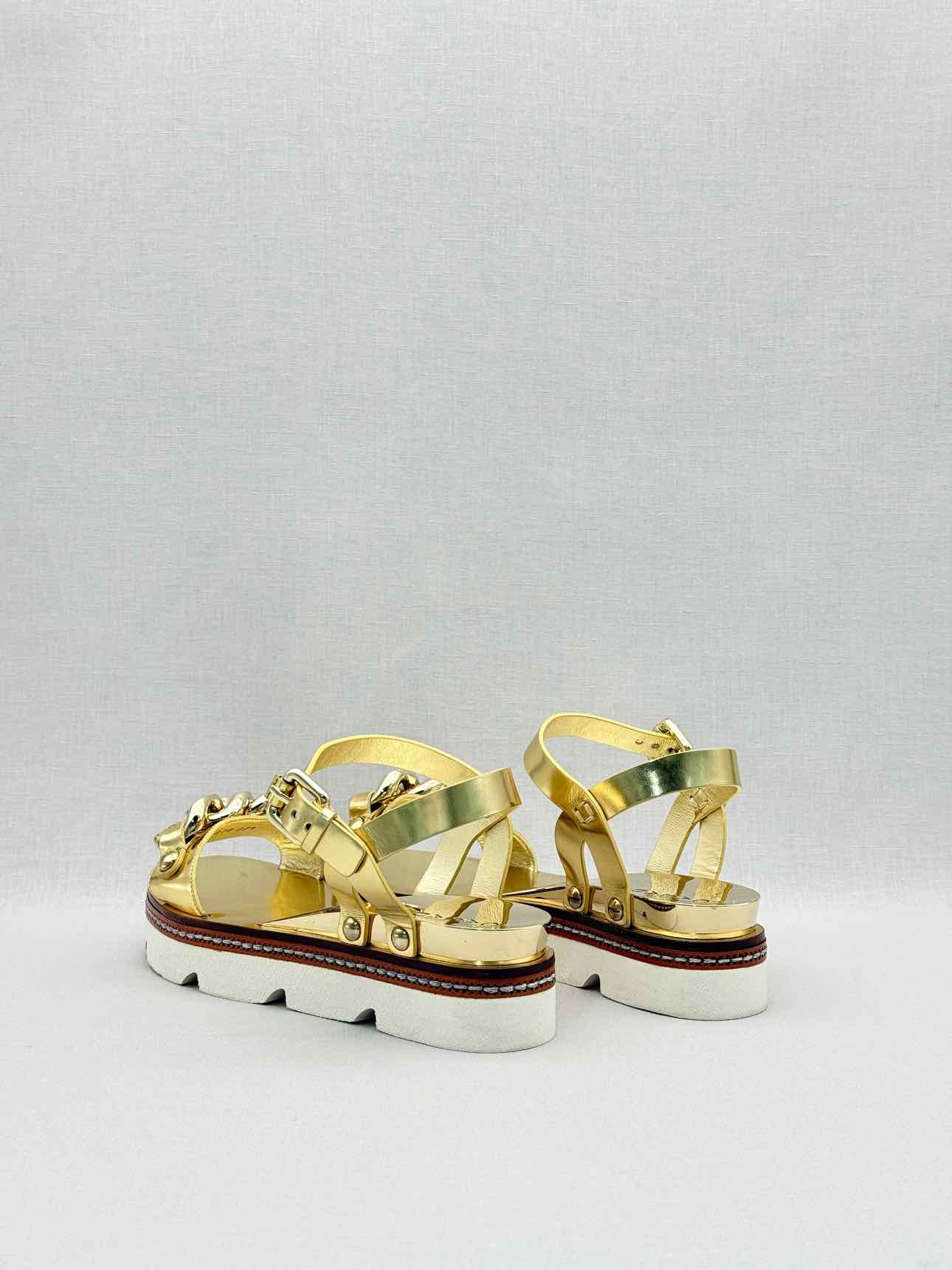 CASADEI Metallic Gold Size EU 37.5 Sandals