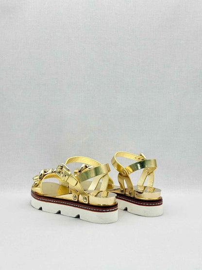 CASADEI Metallic Gold Size EU 37.5 Sandals
