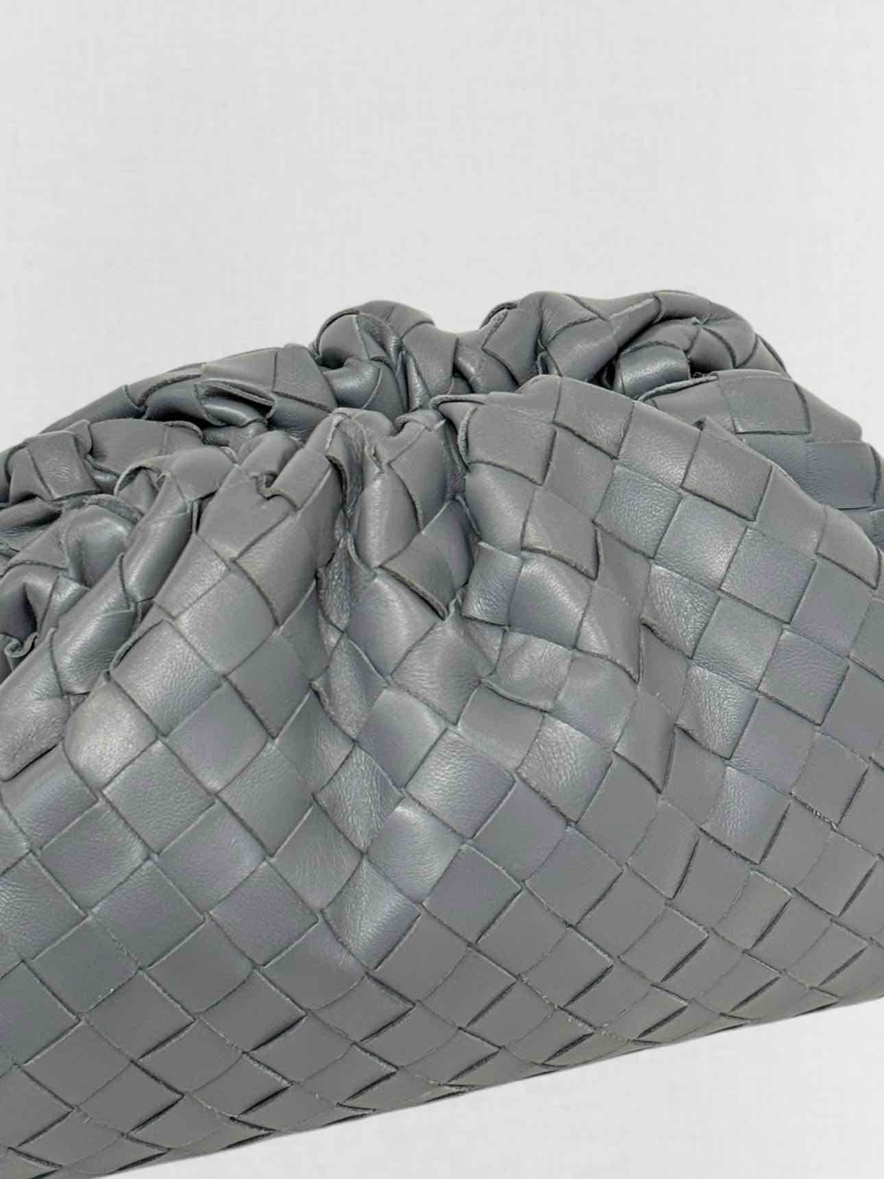 BOTTEGA VENETA Pouch Grey Intrecciato Clutch