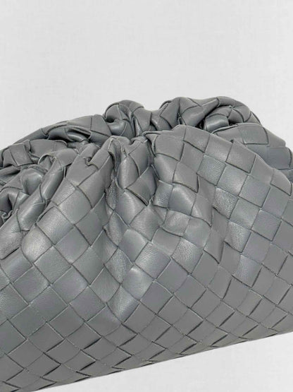 BOTTEGA VENETA Pouch Grey Intrecciato Clutch