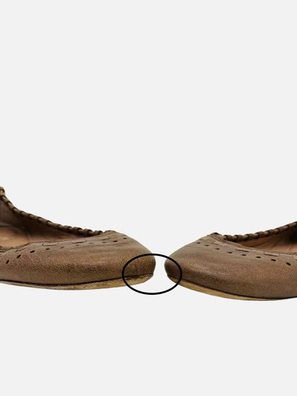 CHLOE Woven Brown Ballet Flats