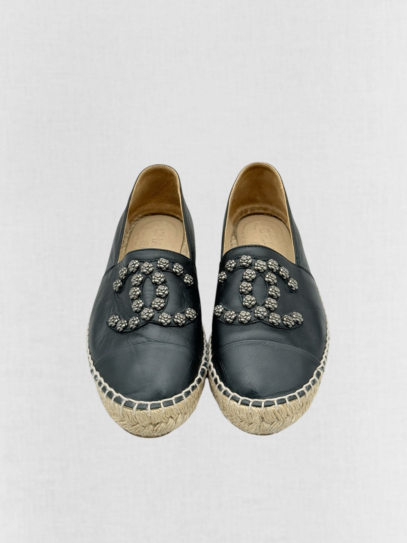 CHANEL Espadrille Black Size EU 38 Flats