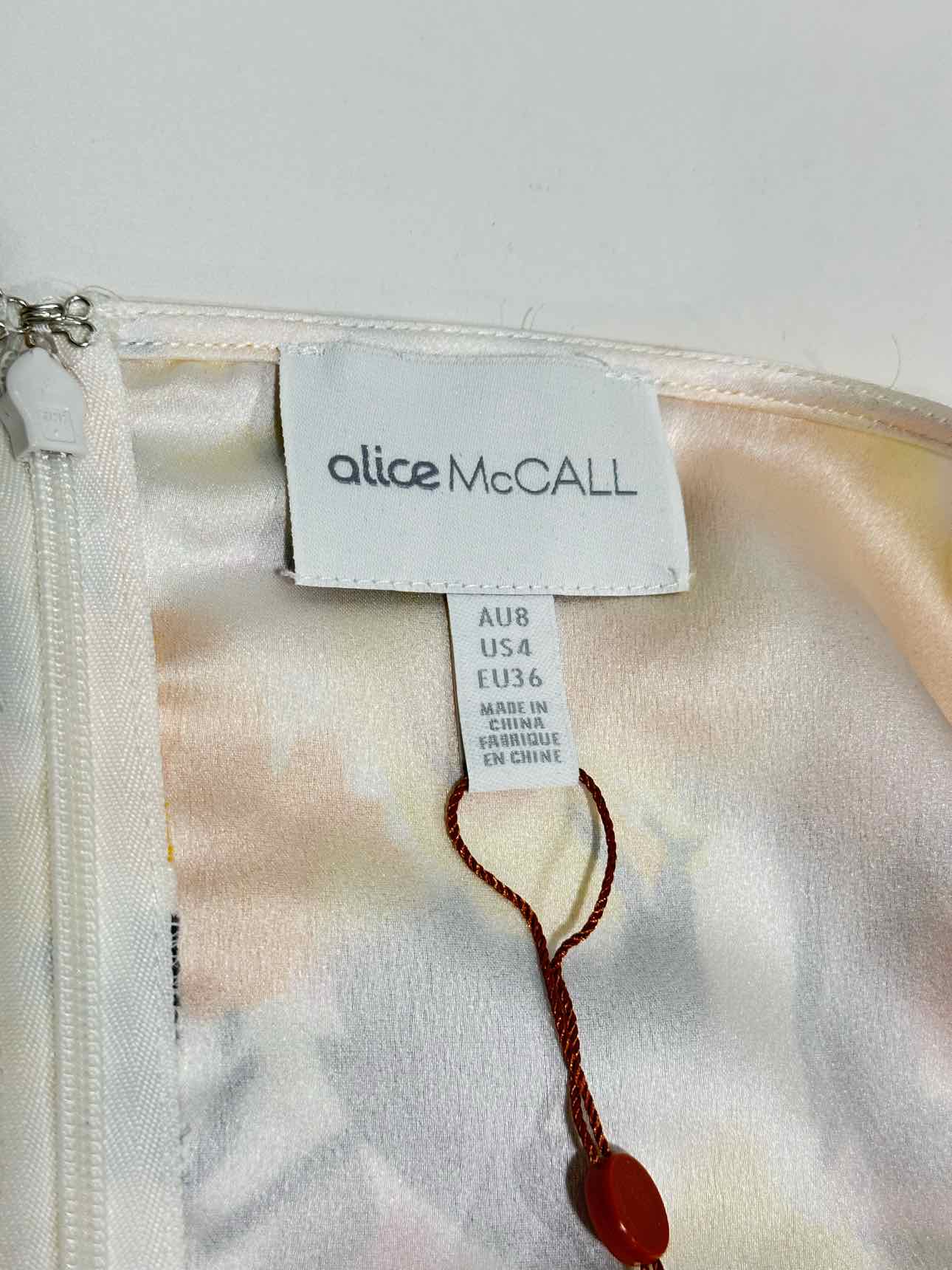 ALICE MCCALL Yellow & Beige Floral Size US 4 Midi Dress