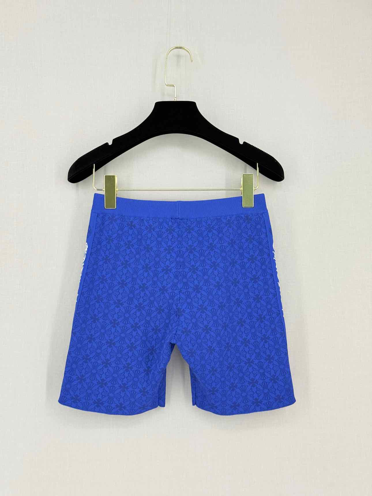 CHROME HEARTS Blue Monogram Size Small Shorts
