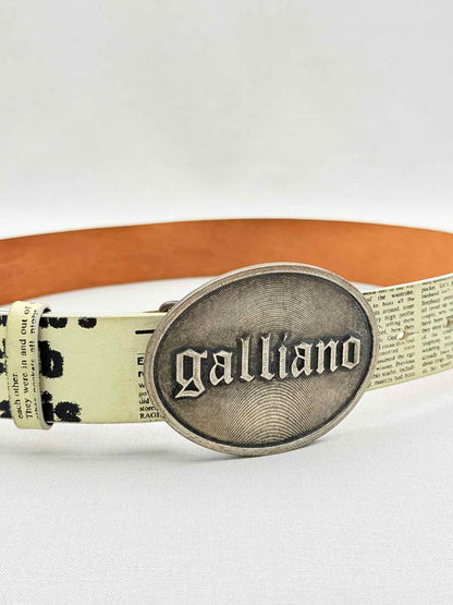 JOHN GALLIANO Off-white & Black Newspaper Print Belt