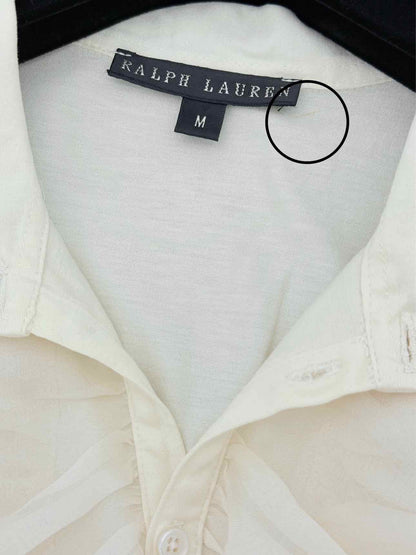 RALPH LAUREN Cream Size Medium Blouse