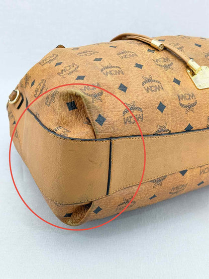 MCM Visetos Tan Monogram Shoulder Bag