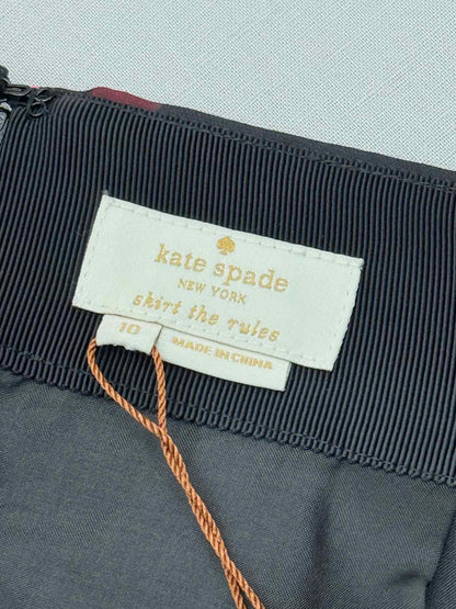 KATE SPADE Black & Red Rose Print Size US 10 Mini Skirt