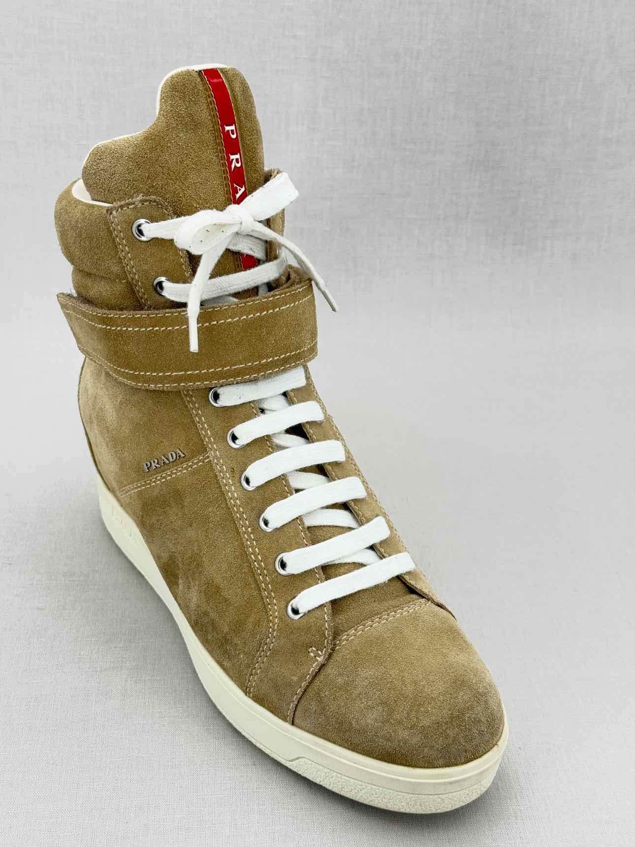 PRADA Beige Suede EU Shoe Size 38.5 Ankle Boots