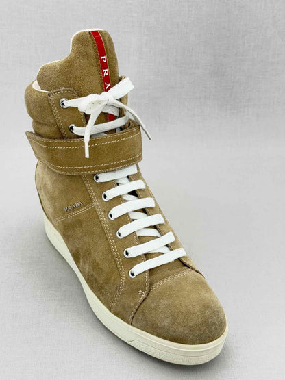 PRADA Beige Suede EU Shoe Size 38.5 Ankle Boots