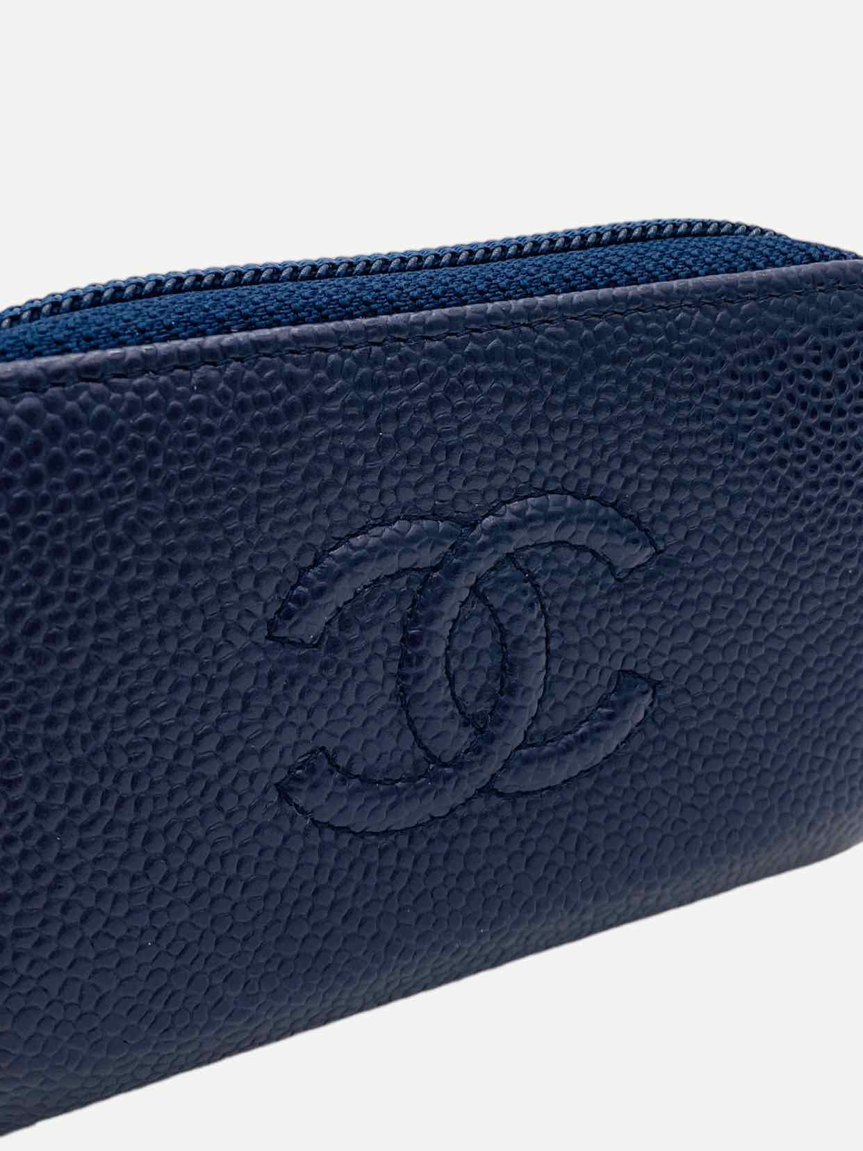 CHANEL CC Timeless Navy Blue Compact Wallet