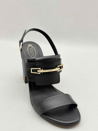 TOD'S Black Size EU 38.5 Heeled Sandals