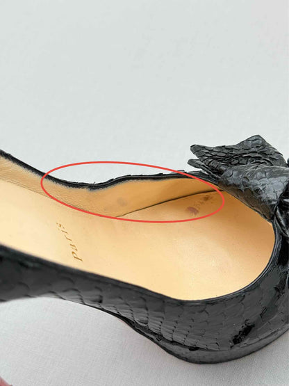 CHRISTIAN LOUBOUTIN Black Python Size EU 38.5 Pumps