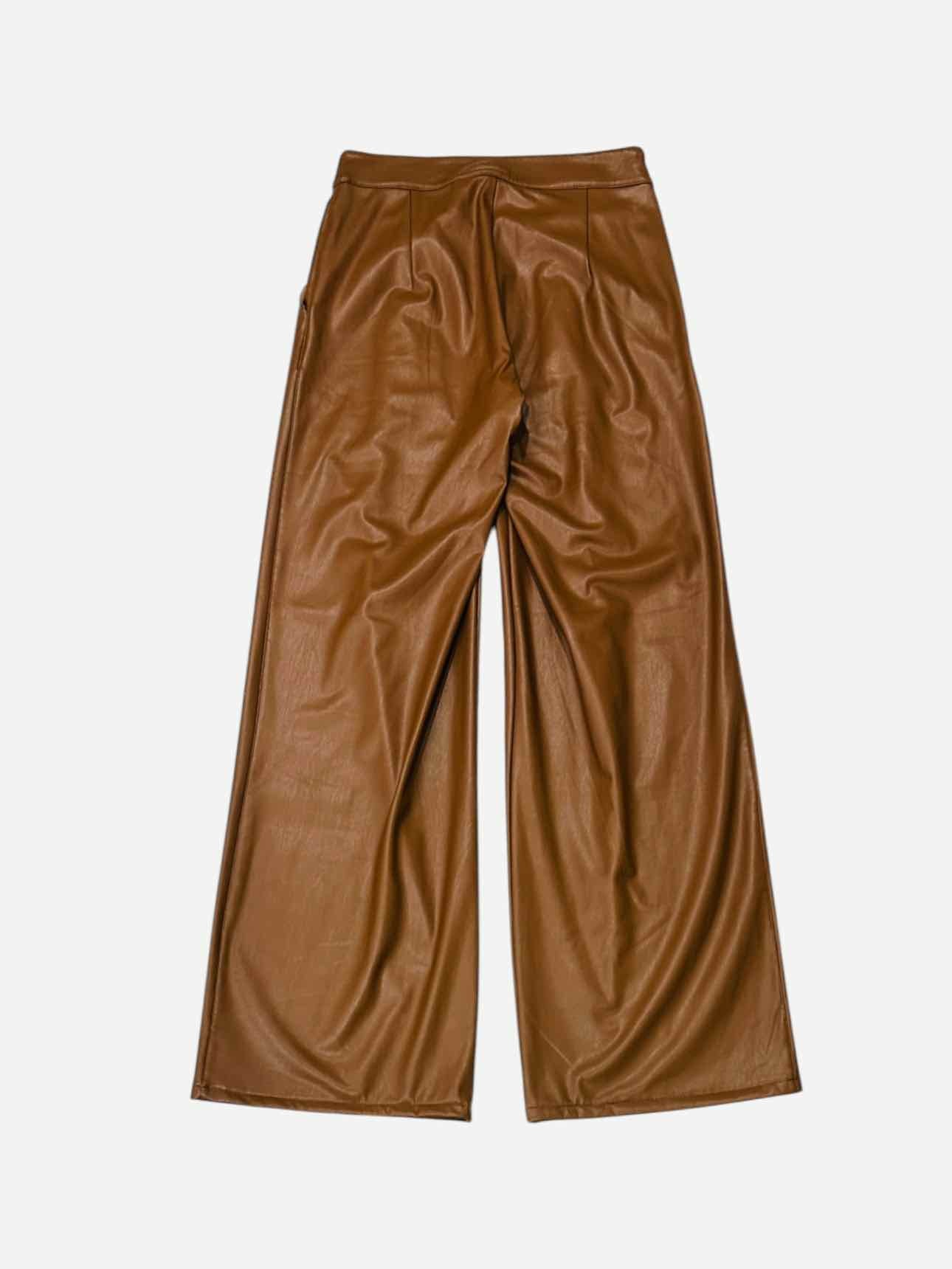 ANGIE HOBEIKA Wide Leg Brown Pants