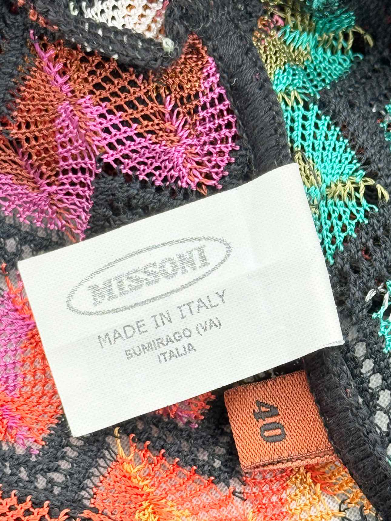 MISSONI Pink Multicolor Chevron Size US 4 Cardigan