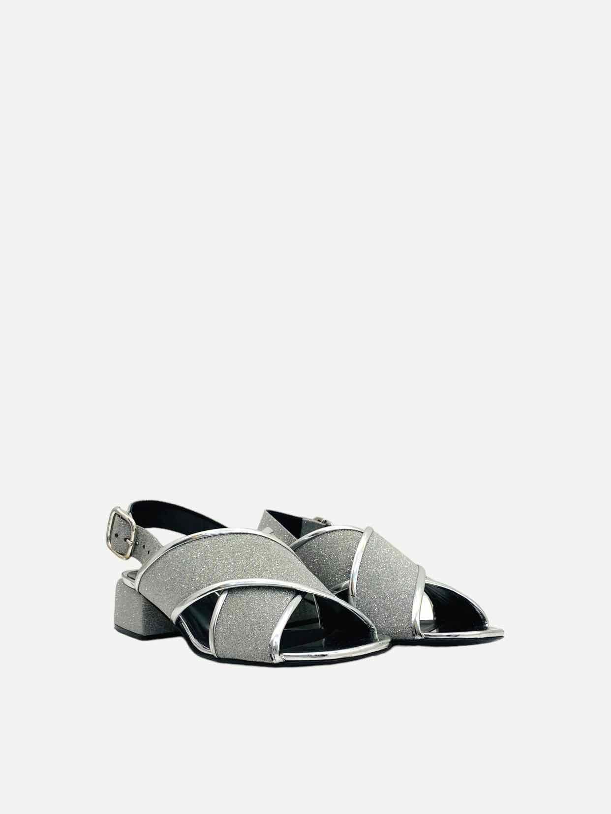 MARNI Metallic Silver Heeled Sandals