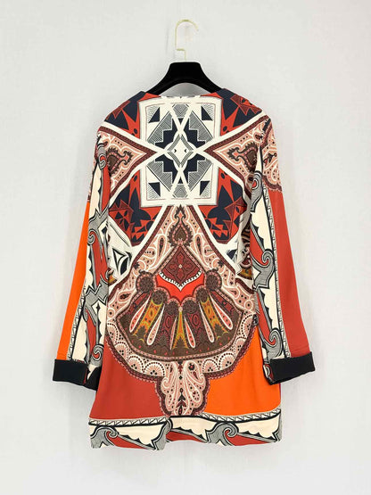 ETRO Burgundy Multicolor Size US 6 Blazer
