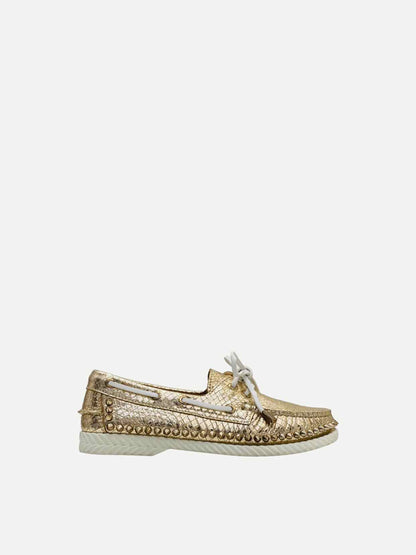 CHRISTIAN LOUBOUTIN Steckel Metallic Gold Loafers