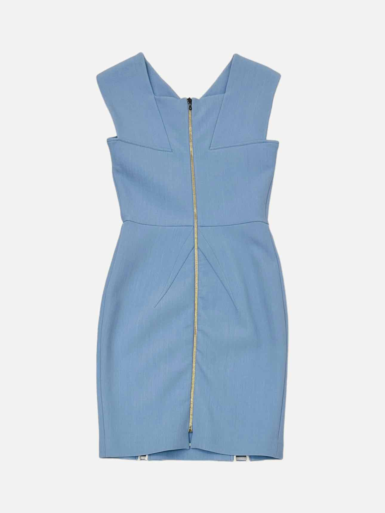 ROLAND MOURET Bodycon Blue Knee Length Dress