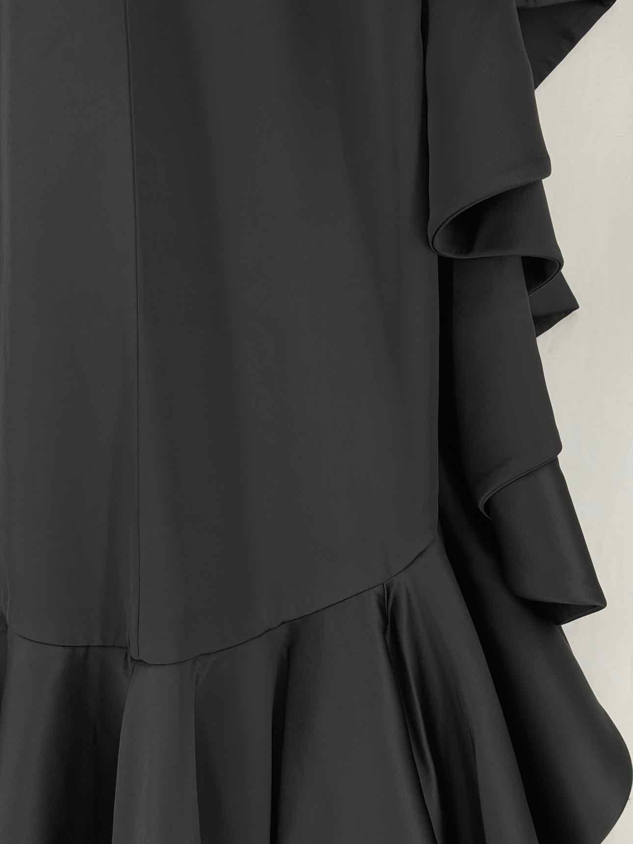 RASARIO Tube Black Ruffled Size US 6 Long Dress