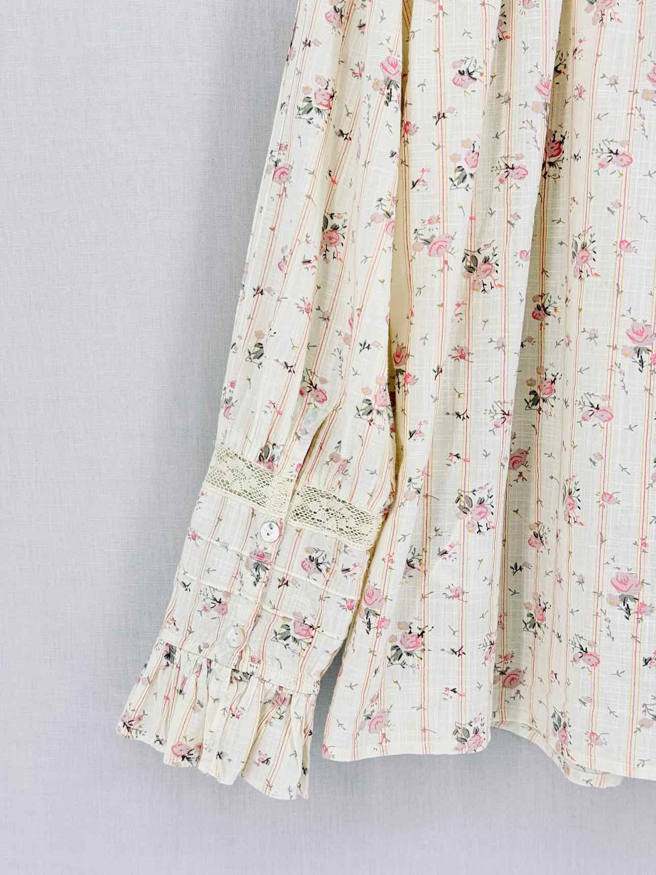 BA&SH Haby Peasant Beige Multicolor Size US 2 Blouse