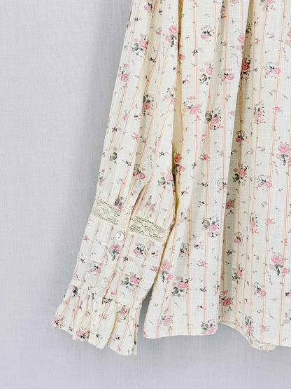 BA&SH Haby Peasant Beige Multicolor Size US 2 Blouse
