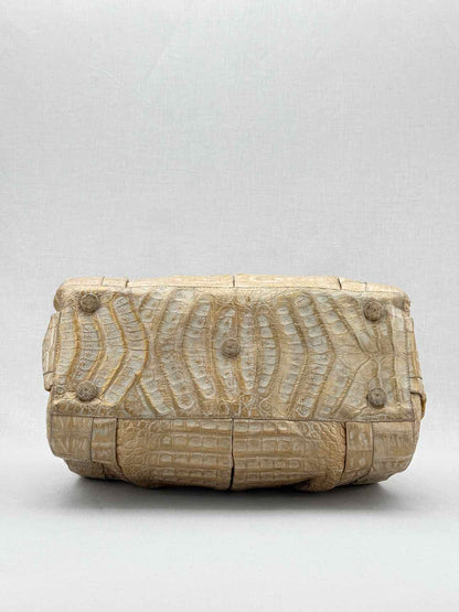 NANCY GONZALEZ Frame Beige Top Handle