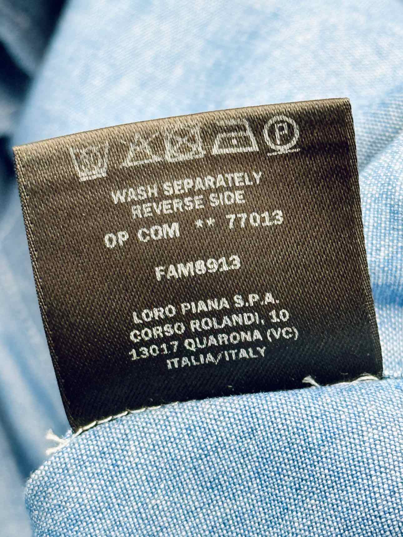 LORO PIANA Chambray Blue Size US 4 Shirt