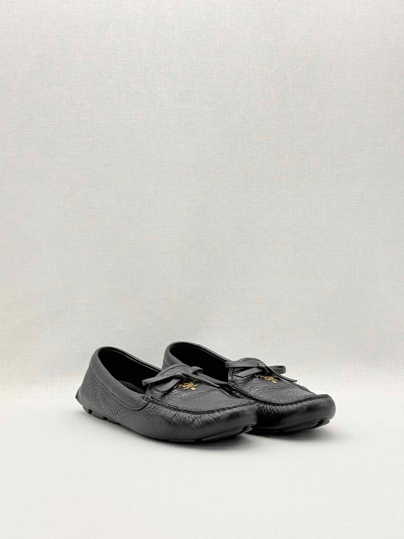 PRADA Black Size EU 38 Loafers