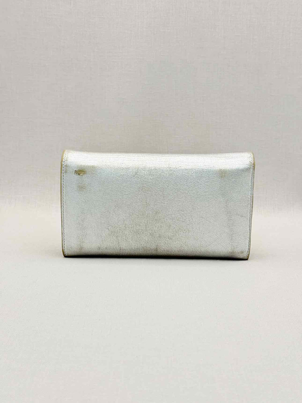 DOLCE & GABBANA Metallic Silver Continental Wallet