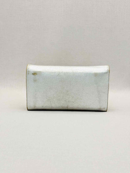 DOLCE & GABBANA Metallic Silver Continental Wallet