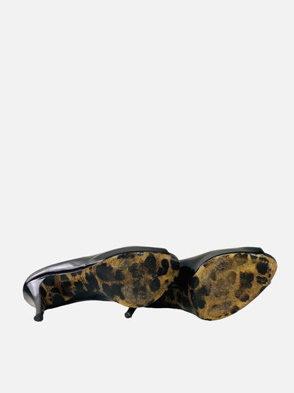DOLCE & GABBANA Peep Toe Black Size EU 39.5 Pumps