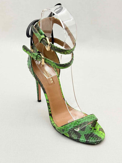 AQUAZZURA Green & Black Size EU 35 Heeled Sandals