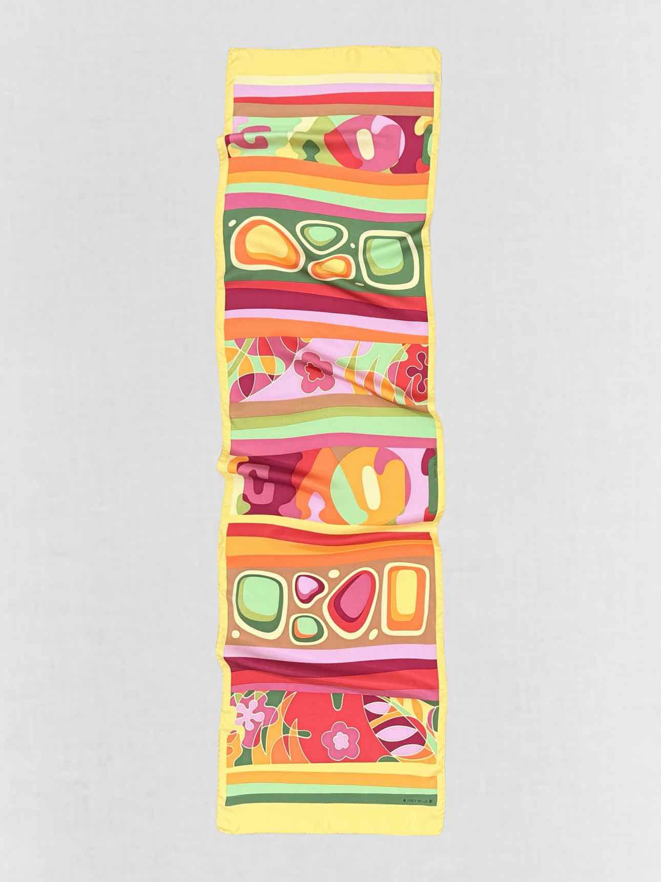 FREY WILLIE Pink Multicolor Printed Scarf
